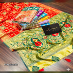 Sonakshi Sarees Premium Silk Blend Patola Print Saree with Traditional Zari Border