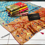 Sonakshi Sarees Luxury Banarasi Silk Patola Print Saree with Zari Border & Rich Pallu